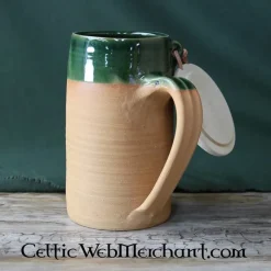 Historischer Bierkrug Aus Ton, 1.0l Mit Holzdeckel -Celtic Web Merchant Geschaft historischer bierkrug aus ton 10l mit holzdeckel 2