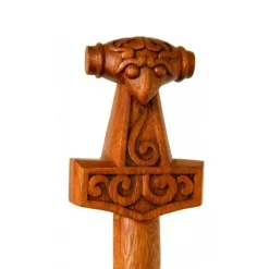 Holz Gehstock Mit Thorshammer