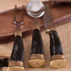 Horn Besteck Mit Beuteln, Edelstahl -Celtic Web Merchant Geschaft horn besteck mit beuteln edelstahl 2