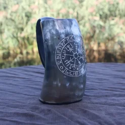 Epic Armoury Wiking Horn Becher Vegvisir Dunkel 0,5L